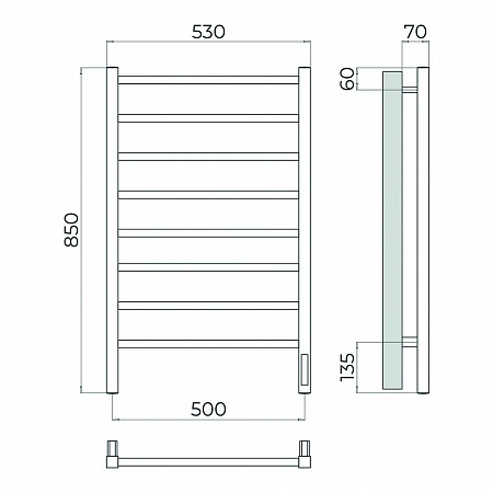 Ватикан П8 500х850 Электро Полотенцесушитель TERMINUS Оружейная сталь Биробиджан - фото 4 Ватикан П8 500х850 Электро Полотенцесушитель TERMINUS Оружейная сталь Биробиджан - фото 4