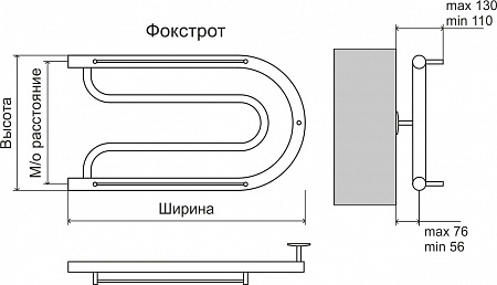 Фокстрот AISI 32х2 320х700 Полотенцесушитель  TERMINUS Биробиджан - фото 3