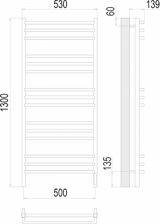 Соренто П15 500х1300 электро (sensor quick touch) Полотенцесушитель  TERMINUS Биробиджан - фото 3