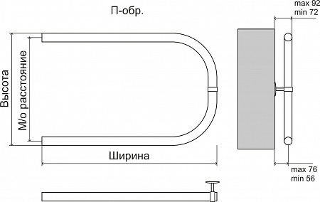 П-обр БШ 500х400 Полотенцесушитель  TERMINUS Биробиджан - фото 3