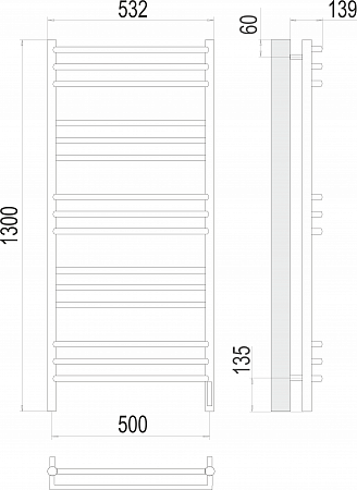 Прато П15 500х1300 электро (sensor quick touch) Полотенцесушитель  TERMINUS Биробиджан - фото 3