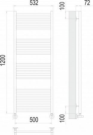 Аврора П22 500х1200 Полотенцесушитель  TERMINUS Биробиджан - фото 3